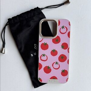 Burga Red Tomato Pattern iPhone 16 Pro Max Case